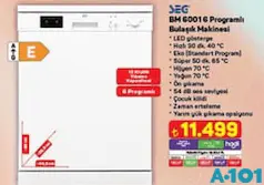 SEG BM 6001 6 PROGRAMLI BULAŞIK MAKİNESİ
